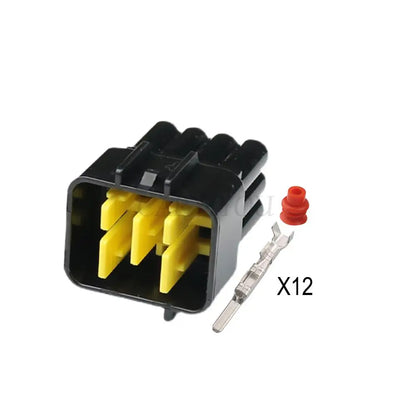 FW-C-12M-B / FW-C-12F-B / DJ7121Y-2.3-11/21 Automotive 12-Pin Connector — Furukawa Black Male Female Wiring Socket