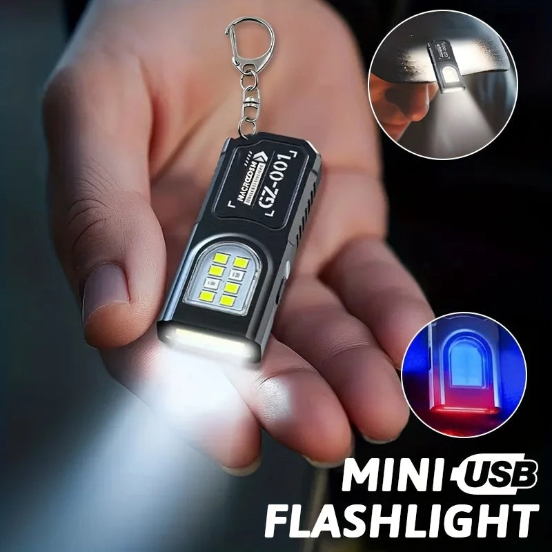Rechargeable Mini Flashlight Super Bright COB Portable Work Light W/Magnetic Base Strobe Pen Clip-On Light Camping Emergency