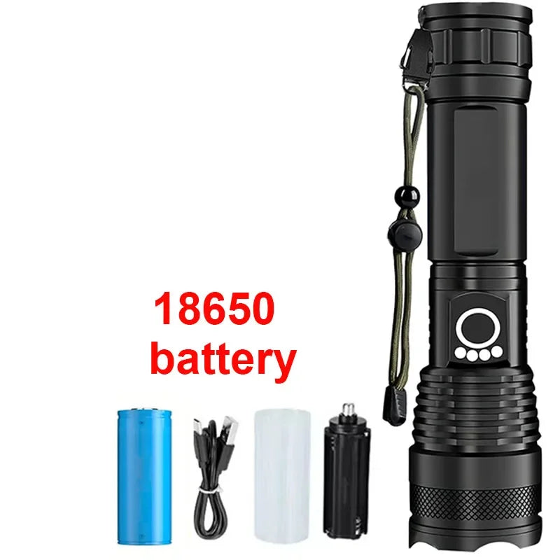 10000LM LED Flashlight Rechargeable Zoom Tactical Torch