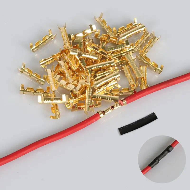U-Shaped Electrical Wire Connectors Set 0.5-1.5mm² with Heat Shrink Tube Crimp Terminals Block for Fast Wiring Cable Lock
