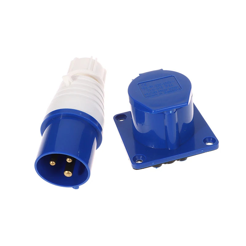 IP44 220V 16A Industrial Waterproof 3 Pin Plug & Socket Connector