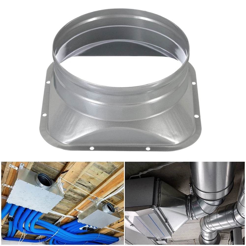 For Kitchen Hood Ventilator Pipe Connecting Vent Flange Exhaust Duct 4-10inch Electrostatic Spray Metal Silver-gray