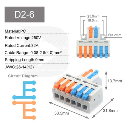 10PCS 3 In 9 Out Connector Wiring Terminal, Quick PCT Lamp Wire Connector, Parallel Wire Junction Box, One in Multiple Out Splitter