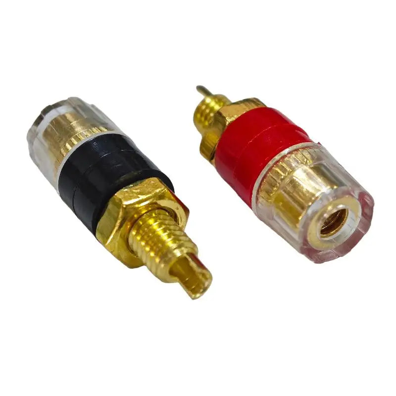 4/10Pcs Brass Terminal Connector With Transparent Shell Banana Plug Socket 4mm Gold Plated HIFI Ser Amplifier Binding Posts