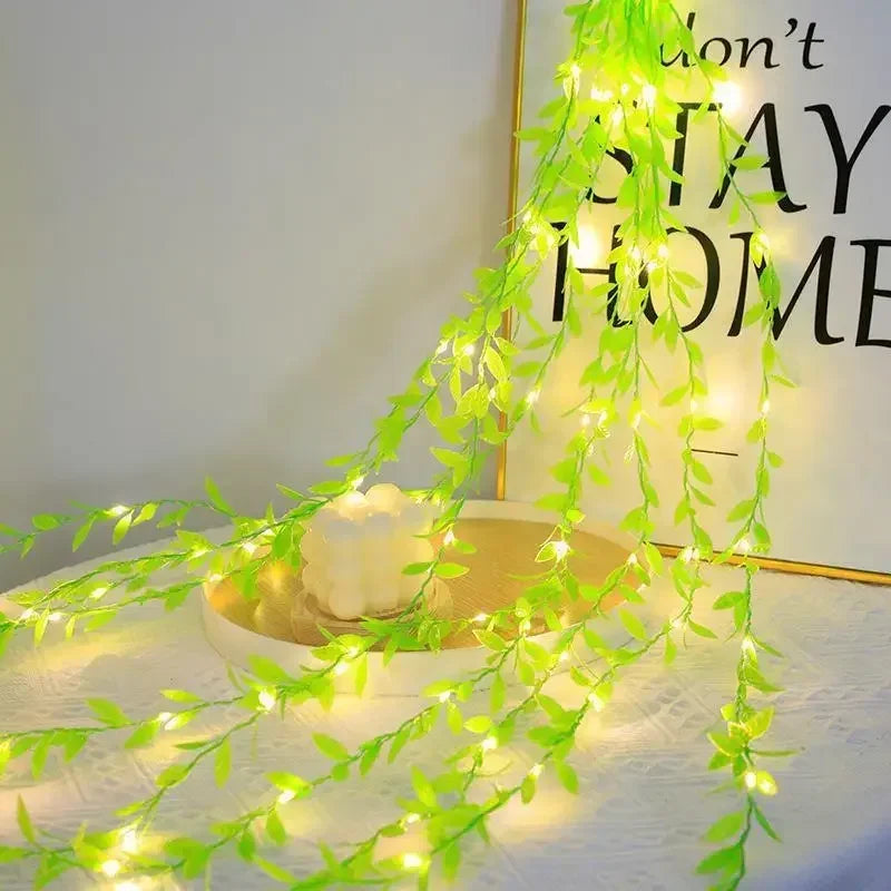2M LED Cherry Blossom Wreath Bedroom Artificial Vine Decoration Fairy Light Wedding Proposal Valentine's Day String Lights