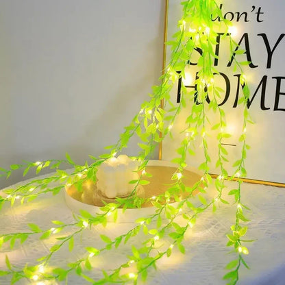 2M LED Cherry Blossom Wreath Bedroom Artificial Vine Decoration Fairy Light Wedding Proposal Valentine's Day String Lights