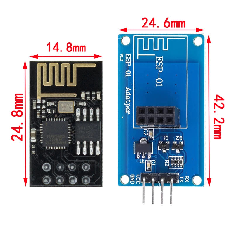 ESP8266 ESP-01 Serial WiFi Adapter Module 3.3V/5V Breakout PCB for Arduino