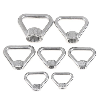New M8 M10 M12 M14 M16 M20 M24 304 Stainless Steel Triangle Lifting Eye Nut Trapezoid Thread Rings Fit For Handle Bolts