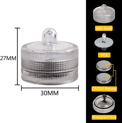 LED Flameless Waterproof Tea Lights Submersible Pool Candle Lights Decor