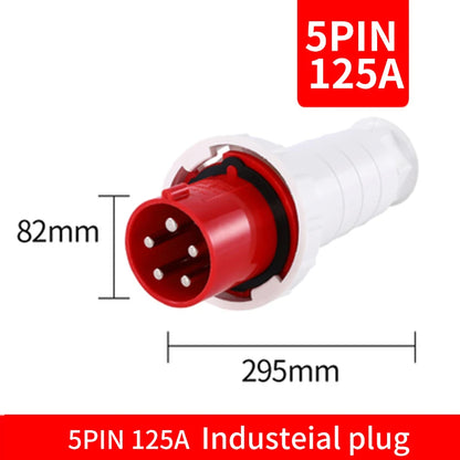 Industrial IP67 Plug 3/4/5 Pin 125A Waterproof Dustproof Socket Male and Female Wall Mounted Panel Concealed Conductor 380V 415V