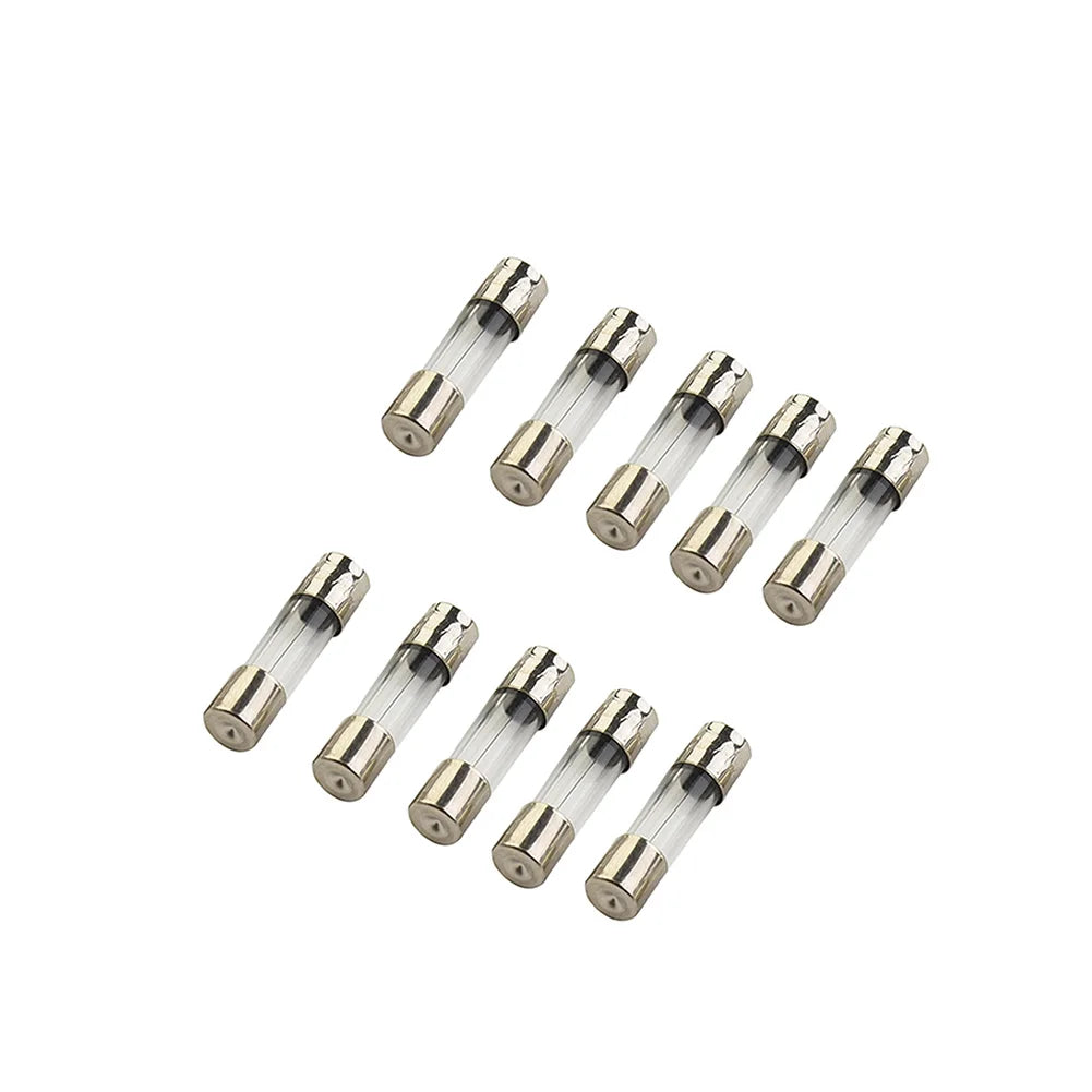 100pcs Insurance Tube Glass Fuses Kit Household 0.2A-20A 100pcs 16*12*2.1cm 250V High Quality Standard Fast Blow
