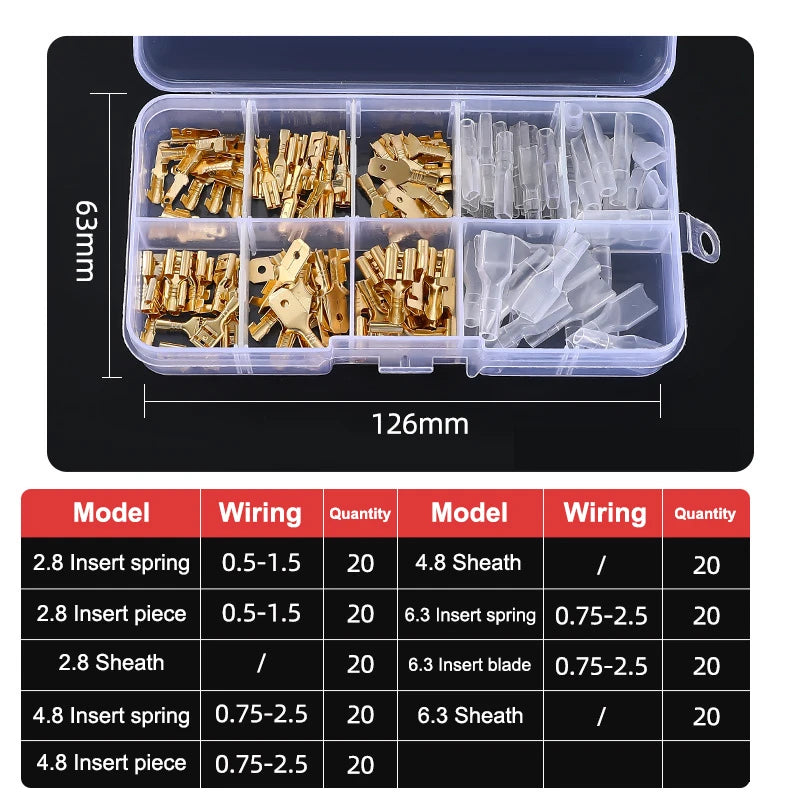 Gold Silver Docking Terminal Cable Bare Terminal with Spring Insert Sheath, Male and Female Pair Terminal Box