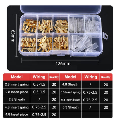 Gold Silver Docking Terminal Cable Bare Terminal with Spring Insert Sheath, Male and Female Pair Terminal Box