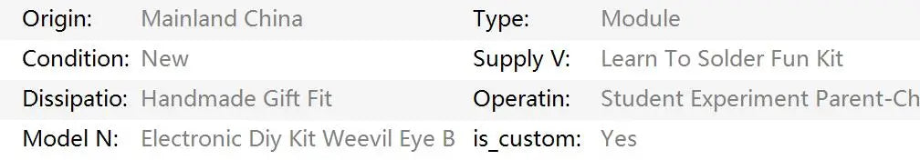 Weevil Eye Electronic DIY Soldering Kit for Beginners | Fun STEM Learning Project for Students and Parent-Child Interaction