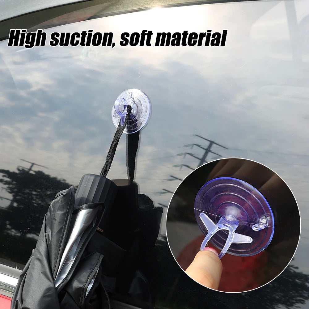 30/10Pcs Car Sun Visor Suction Cups Dovetail Front Gear Sun Visor Suction Cups Transparent PVC Suction Cups Car Decoration