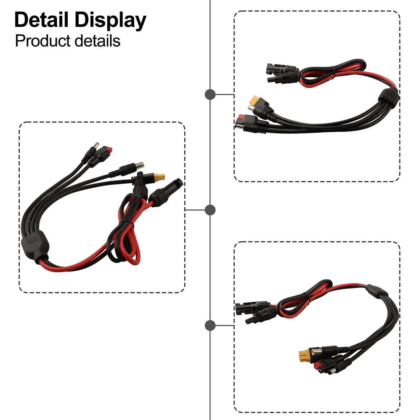 For Anker 521 4-in-1 Solar Charging Cable For Solar Panels For Power Stations Silicone Wire Pvc Stable Current