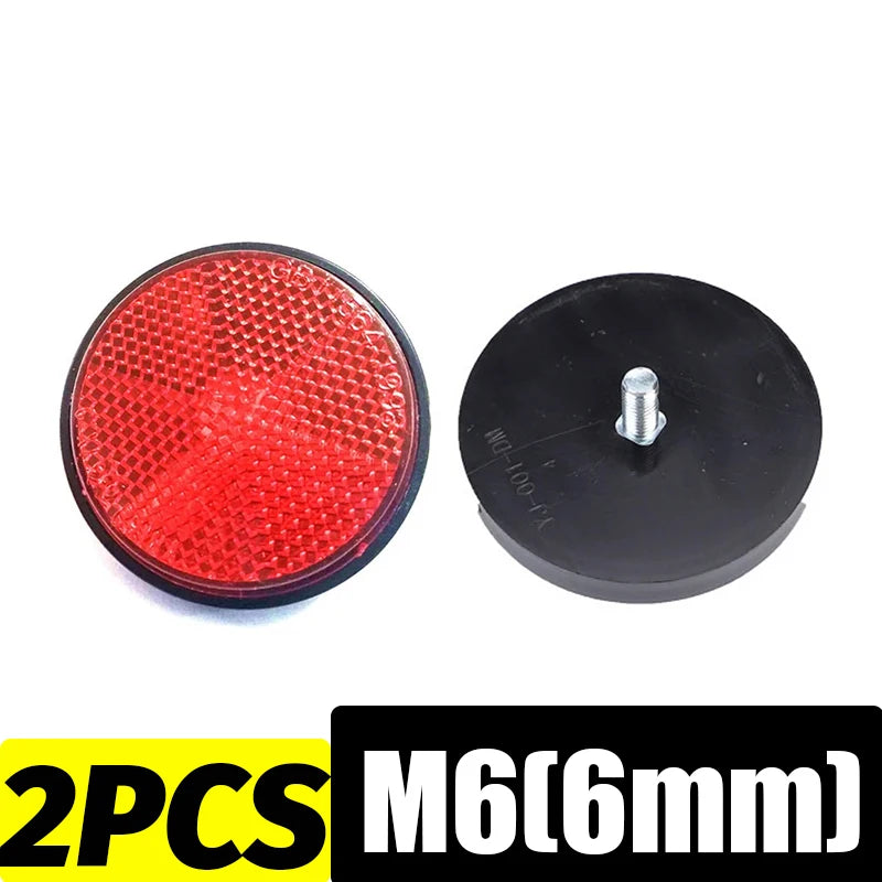 Round Motorcycle Reflector M6 Mount Night Warning Reflector