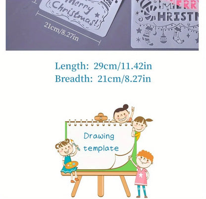 A4 5pcs/set  DIY Painting Template Wall Stencil Airbrush Scrapbook Coloring Embossing Album Diary Christmas Drawing Copy Templat