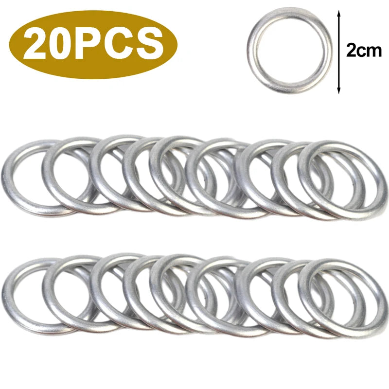 Car Engine Oil Pan Drain Screw Gasket 14mm I.D. Aluminium Sealing Circle Transmission Oil Drain Plug Gasket for Volkswagen Audi