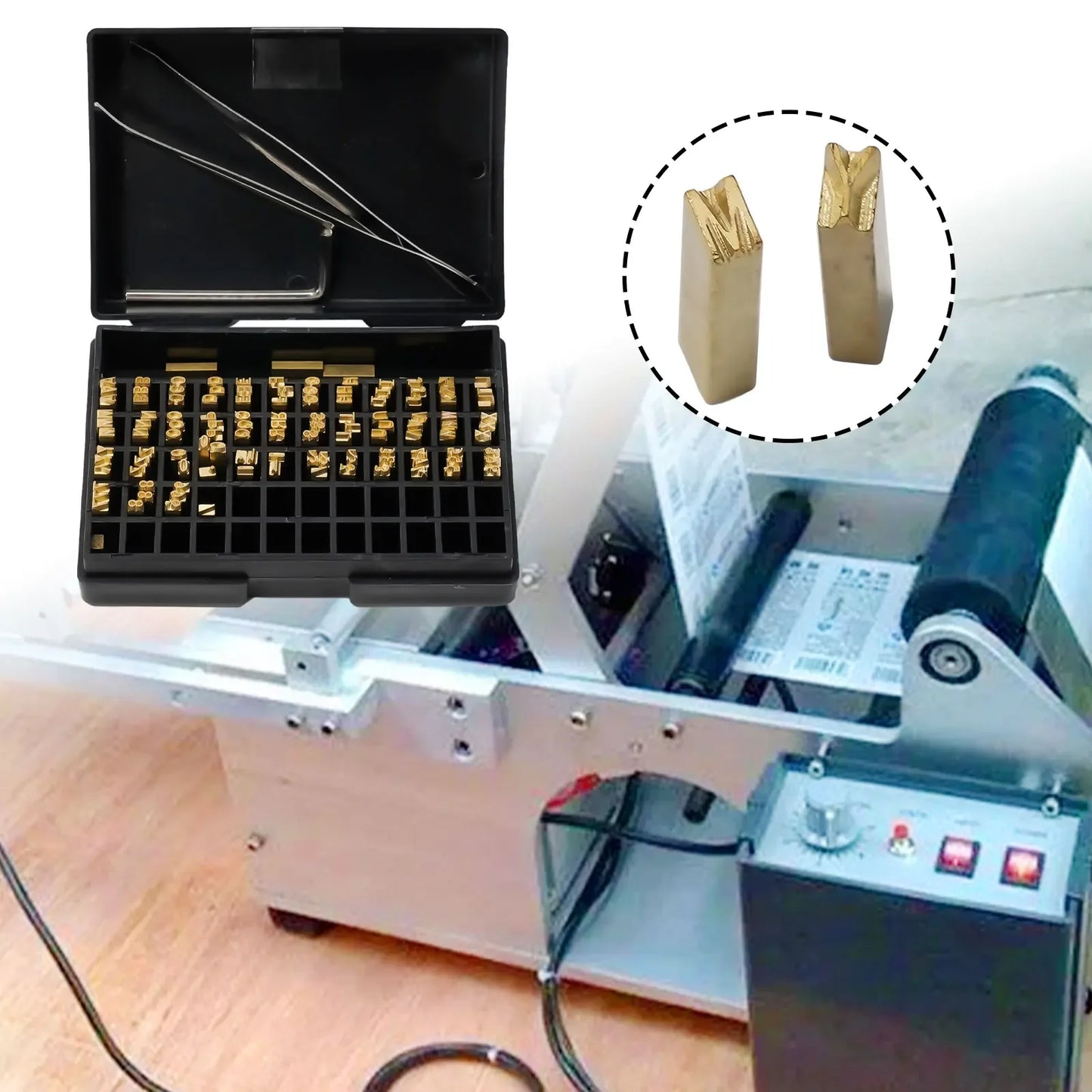 120pcs 2*3*15mm Hot Stamp Pper Letters Thermal Ribbon Printing Font Ding Machine Word Grain For Manual Semi-automatic Ding Machi