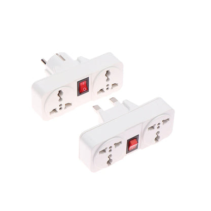 UK/EU Plug Adapter with Switch Universal Extension Socket 10A 250V