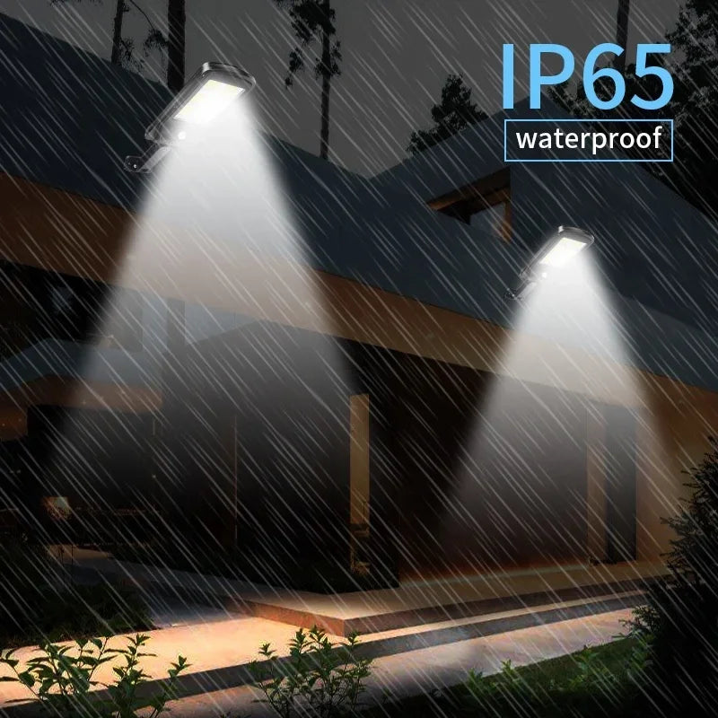 Outdoor LED Solar Light 72COB Motion Sensor Solor Wall Lamp with Remote Control 3 Modes for Garden Patio Yard Garage Lighting