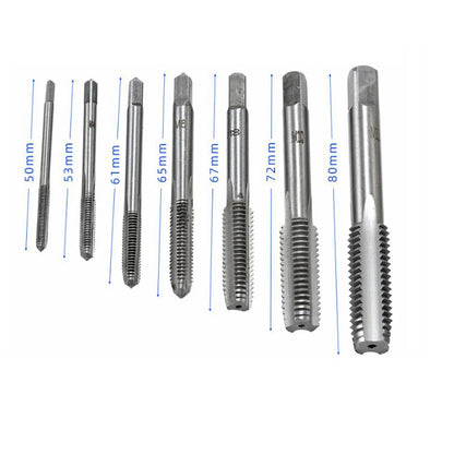 7Pcs For M3 Metric Thread Tap Drill Bits Set with HSS Straight Fluted Screw Taps for Stainless Steel and General Steel