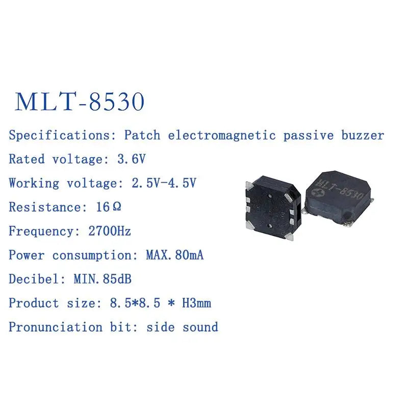 Active and Passive Electromagnetic Patch Buzzers MLT-4020 MLT-5018 MLT-5020 MLT-5030 5525 7525 8530 8540 9025 9032 9045 MLT9650