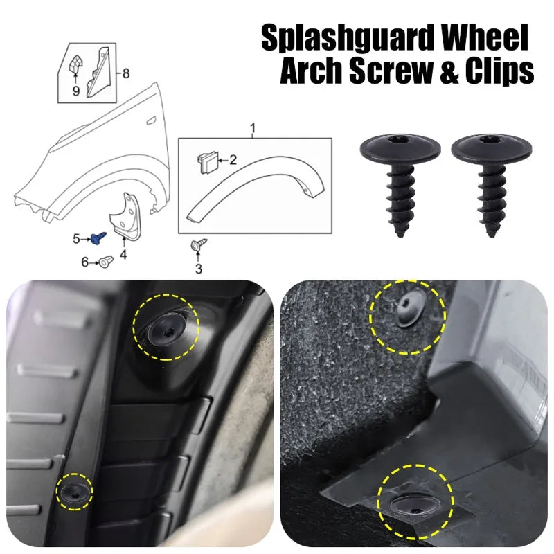 Auto Body Screws Fastener Self-Tapping Screws N90974701 Car Mudguard Wheel Arch Bumper Fasteners for Volkswagen Porsche Audi