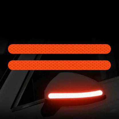 Car Reflective Safety Strip Stickers Rearview Mirror Warning Tape 6/2PCS