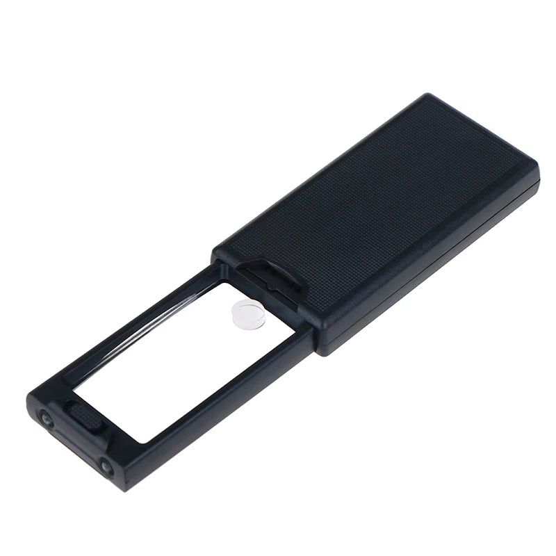 New Portable Pullout Illuminated LED Glass Magnifier with 3 LED Lights 2.5x 45x
