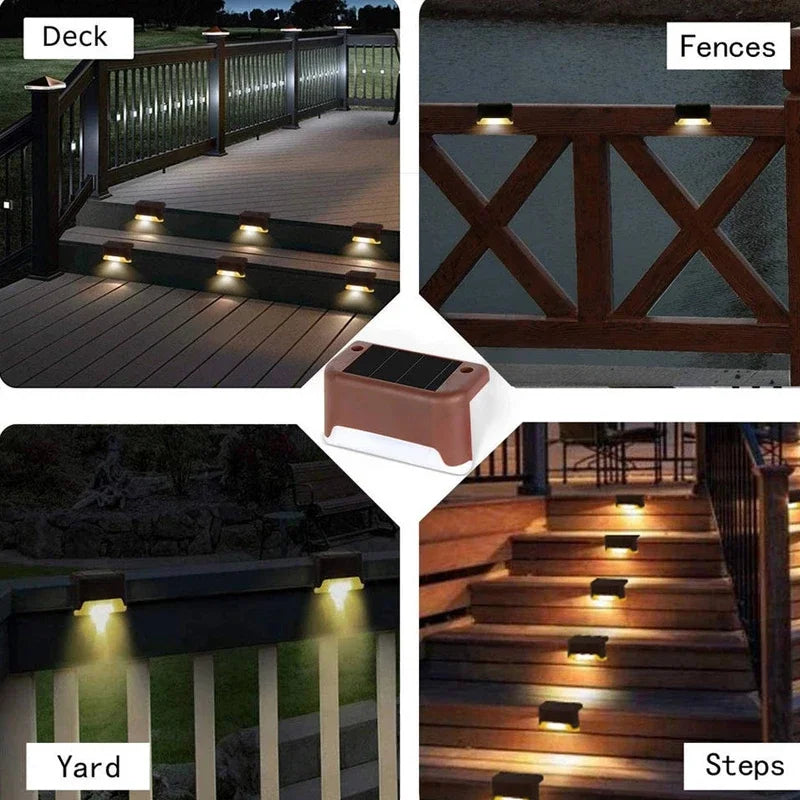 Christmas Outdoor Solar Decorative Light Deck Lights Garden Step Lamp Outdoor Balcony Fence Stairs Decoration Small Night Light