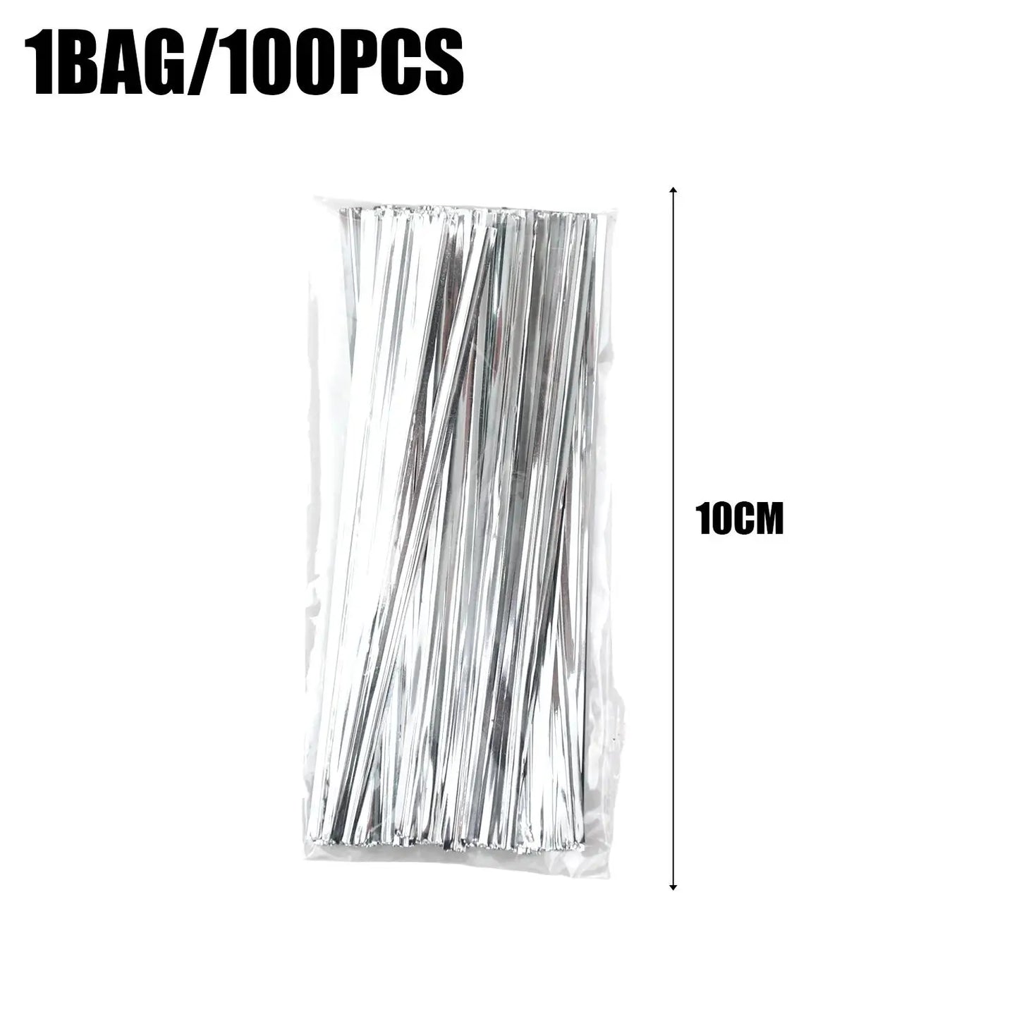 Reusable Metallic Twist Tie Bread Candy Bag Ties DIY Crafts Plant Flower Binding Wire Party Favor Gifts Wrapping Foil Twists Tie