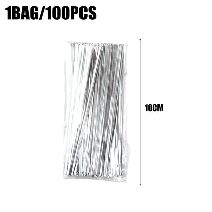 Reusable Metallic Twist Tie Bread Candy Bag Ties DIY Crafts Plant Flower Binding Wire Party Favor Gifts Wrapping Foil Twists Tie