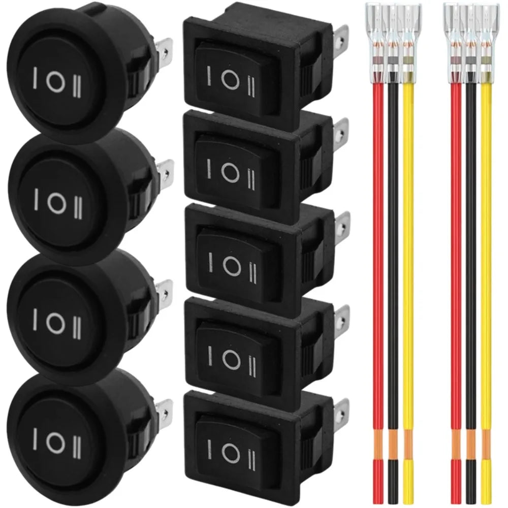 Mini Round Rocker Switch SPDT 3-Pin 12V AC/DC – Car Marine Boat 20mm Panel