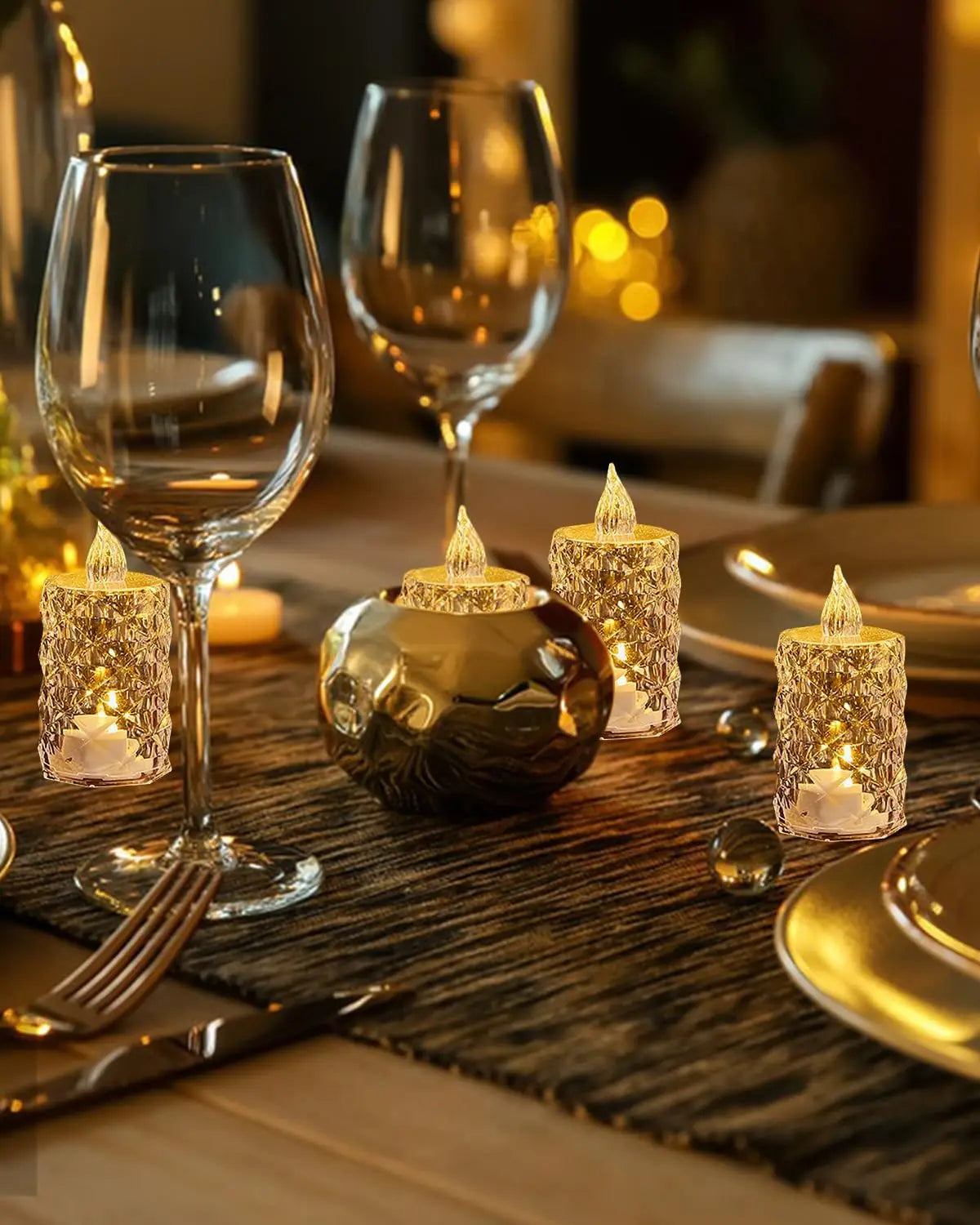 Crystal Candles LED Light Transparent Flameless Battery Power Lantern Night Lamp Wedding Party Birthday Xmas Halloween Decor