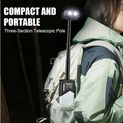 Portable Telescopic LED Work Light with Magnetic/Clip C Rechargeable Auto Repair Flashlight Red White Side Light Outdoor Camping