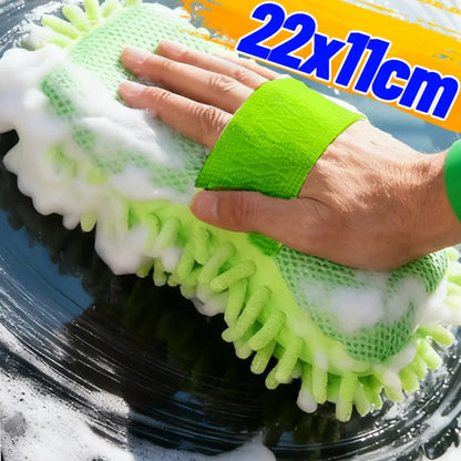 Car Wash Microfiber Chenille Car Wash Sponge Care Washing Brush Pad Washing Towel Auto Gloves Styling Accessories Gadget