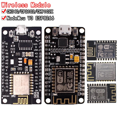 NodeMCU V2/V3 ESP8266 ESP-12E WiFi Development Board with CH340/CP2102/CH9102X