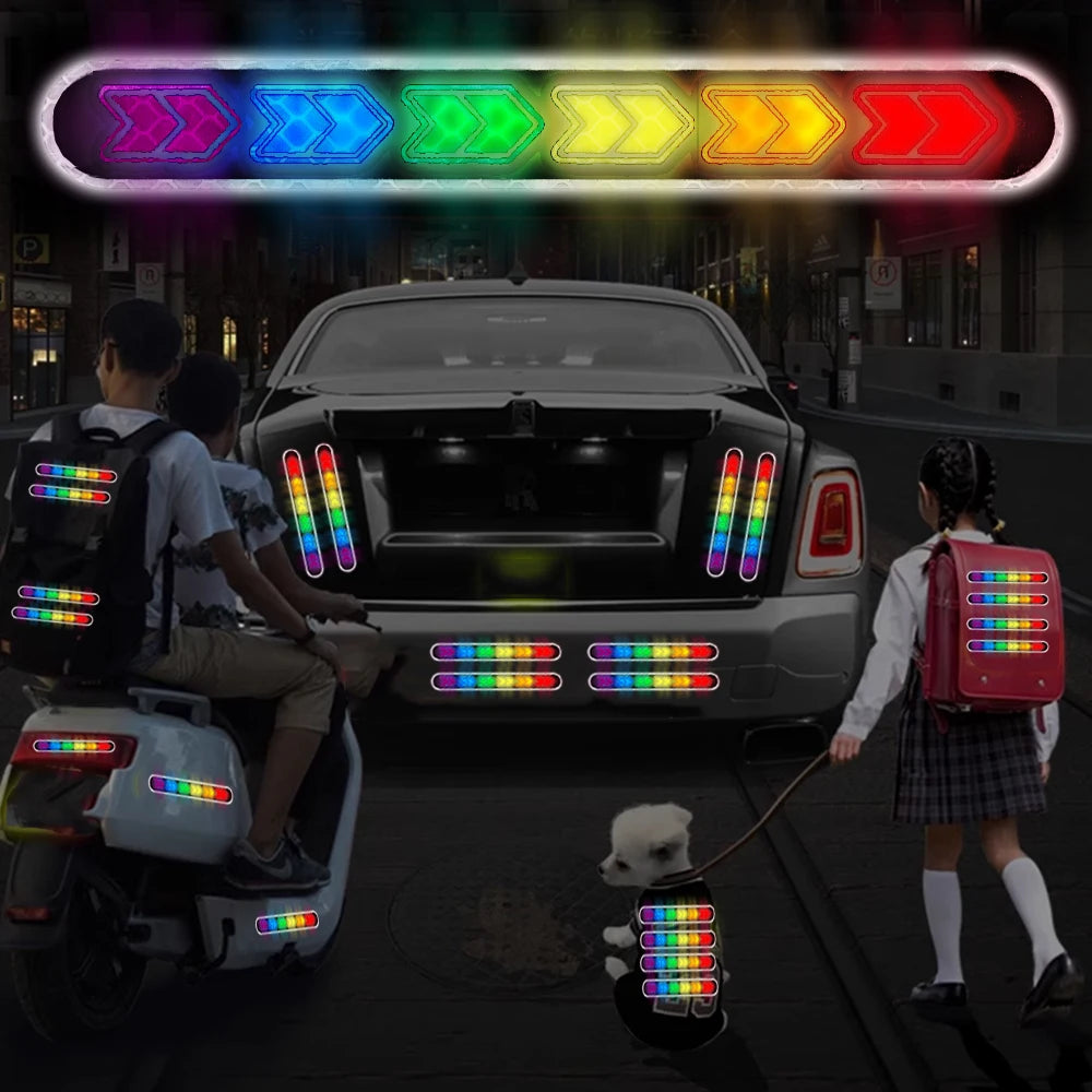 Car Reflective Mirror Safety Warning Stickers – Adhesive Reflective Tape for Auto Decor & DIY Styling (2pcs)