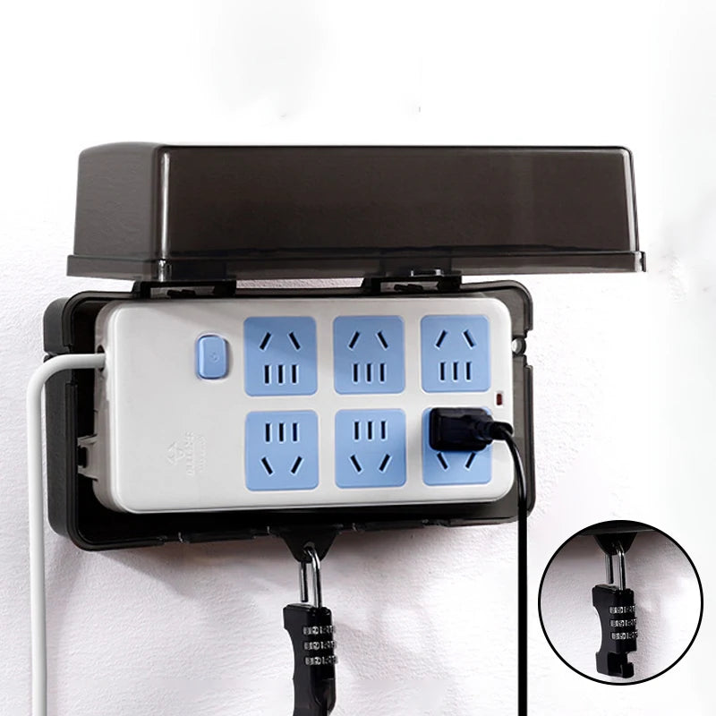 New 6 Outlets Plastic Cable Management Box Electrical Boxes Rain-Proof Weather Proof Plug Box Lead Cover For Protect Outlet Plug