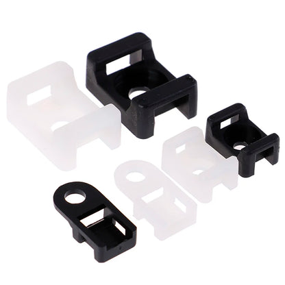 100Pcs/set Plastic Wire Cable Zip Tie Screw Fixing Mount Base Holder
