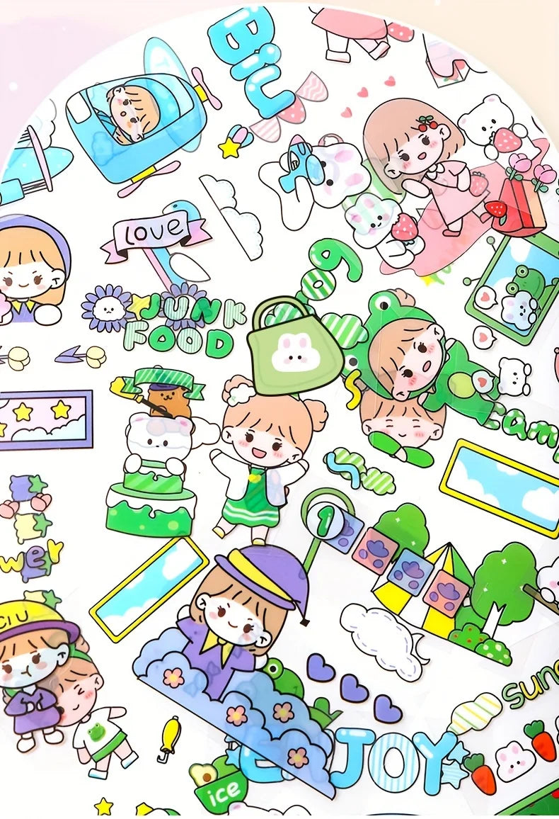 40/80pcs PET Stickers Season Series PET Decorative Stickers DIY Diary Girls Scrapbooking Material Decor Album Stationery Sticker