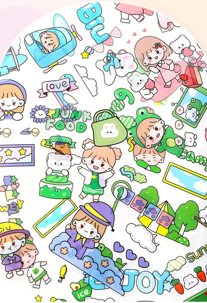 40/80pcs PET Stickers Season Series PET Decorative Stickers DIY Diary Girls Scrapbooking Material Decor Album Stationery Sticker