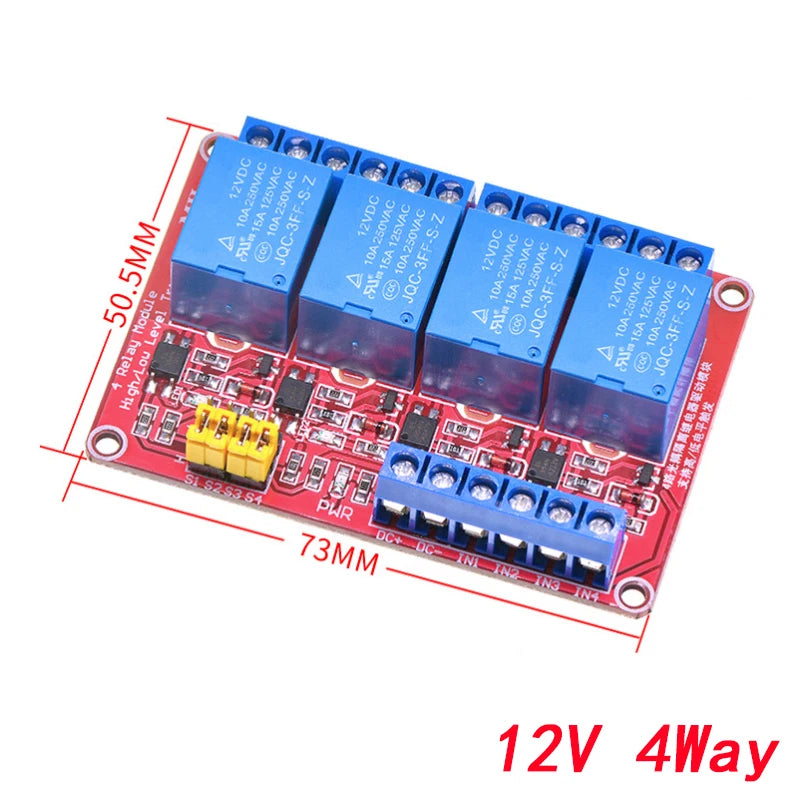 5V 12V 24V Multi-Channel Relay Module Board with Optocoupler for Arduino High/Low Level Trigger