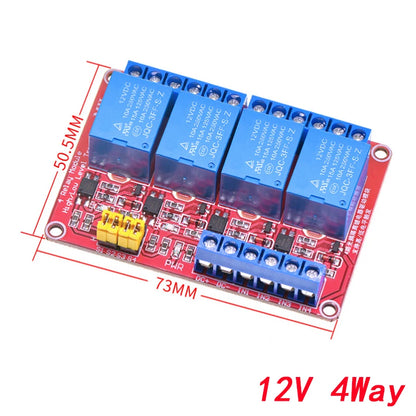 5V 12V 24V Multi-Channel Relay Module Board with Optocoupler for Arduino High/Low Level Trigger
