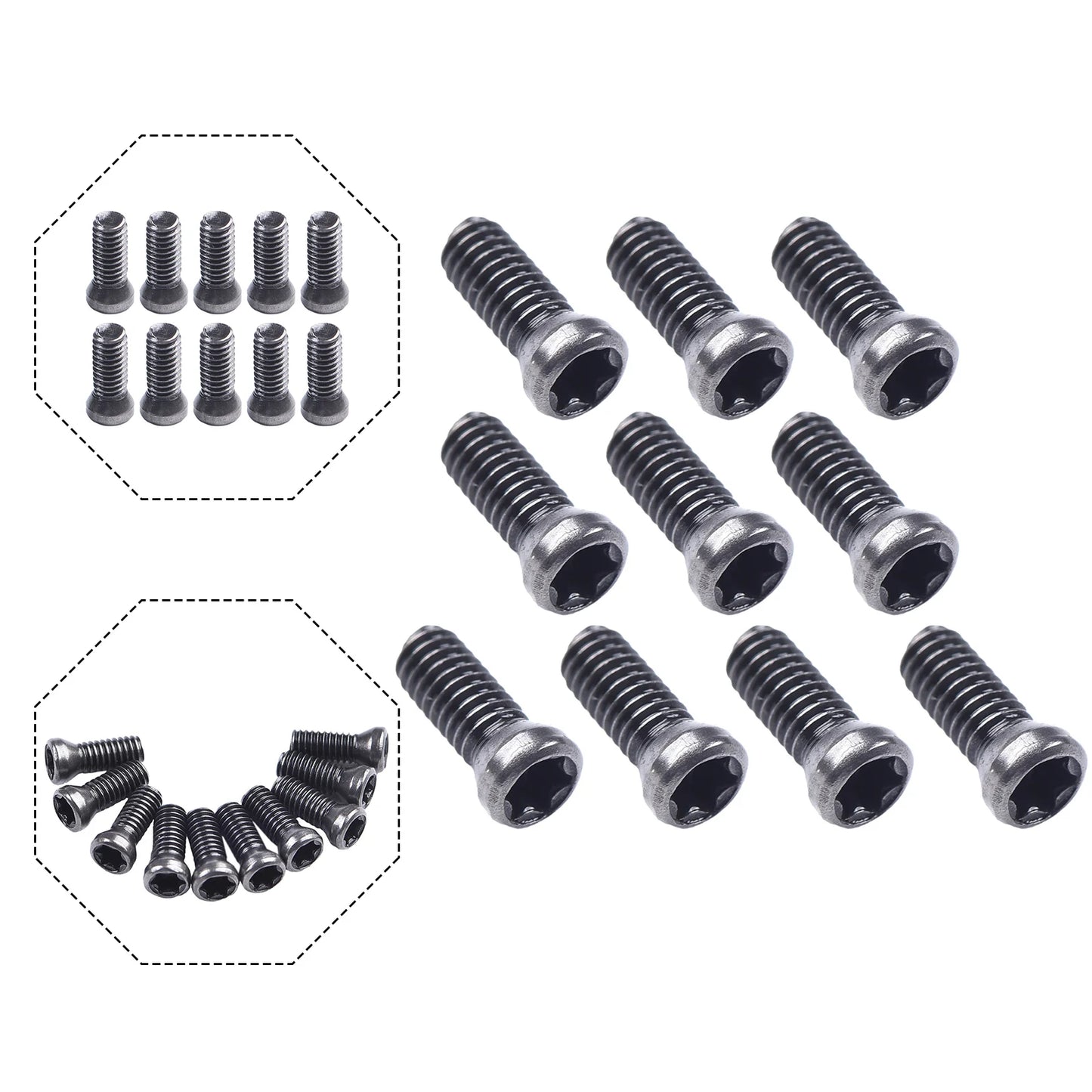 Torx Steel Screws M2.5 x 7mm / M2.5 x 6mm for CNC Lathe Tools and Carbide Insert Replacement