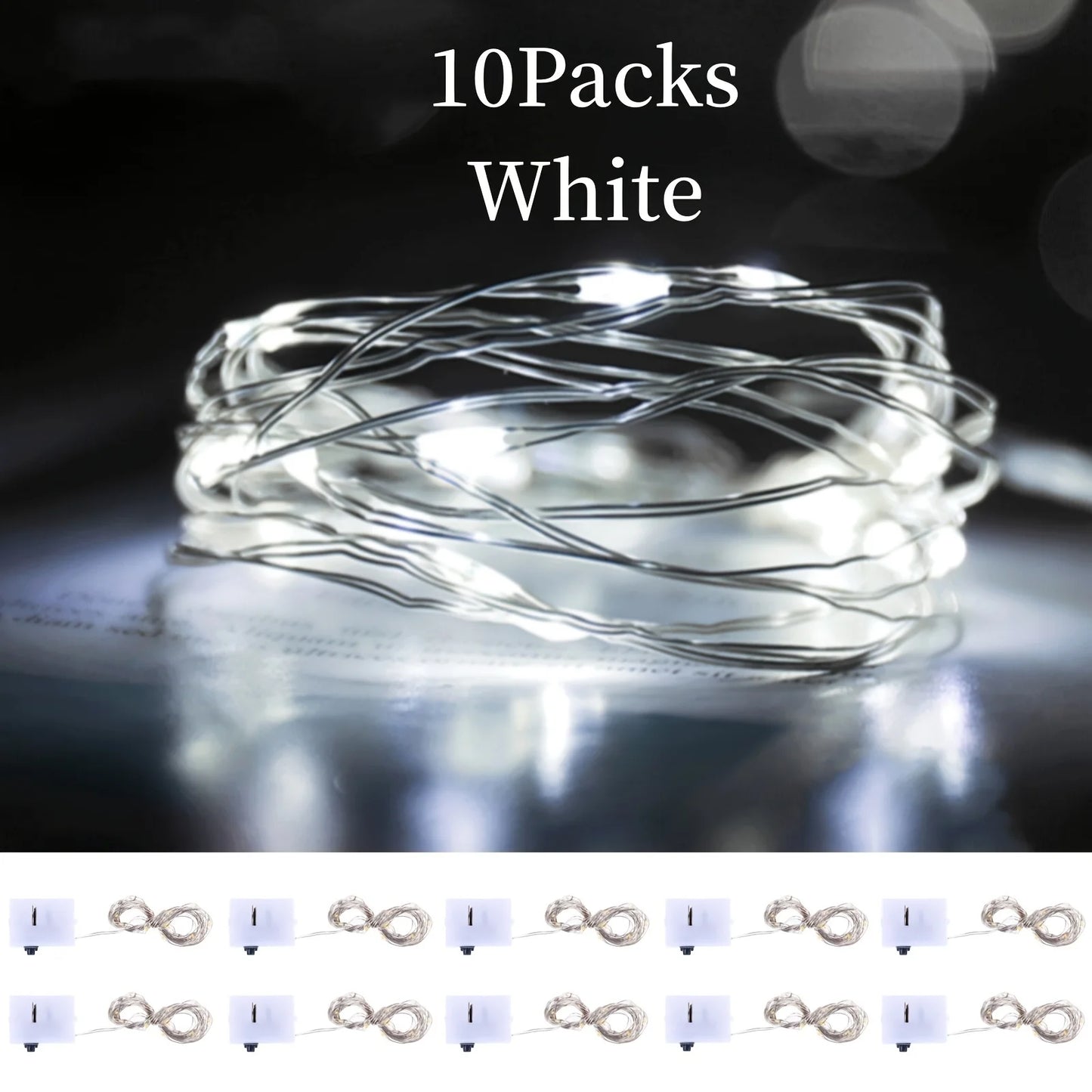 10Packs 2m LED String Lights Warm/Multicolor/Red/Green/Blue/Pink/Purple/White Christmas Atmosphere Firefly Lamp Starry Sky Light