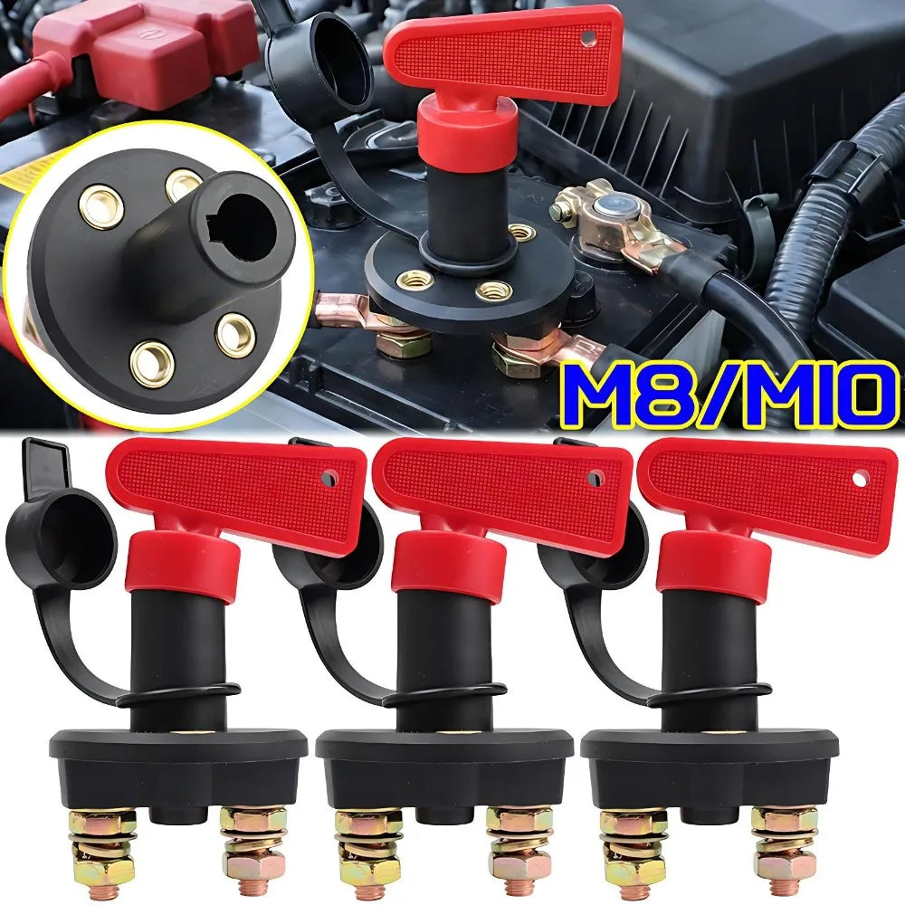 12V 24V Battery Kill Switch Disconnect Isolator Master Cut Off Key 200A Heavy Duty Power Saver for Car RV Boat ATV Maintenance