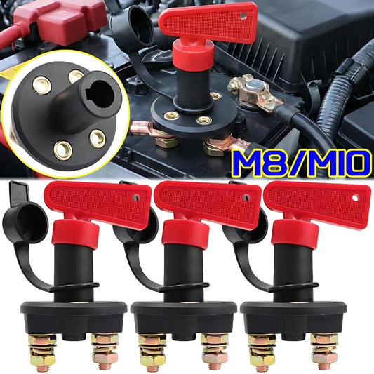 12V 24V Battery Kill Switch Disconnect Isolator Master Cut Off Key 200A Heavy Duty Power Saver for Car RV Boat ATV Maintenance